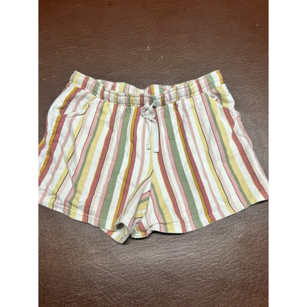 Carters Twill Tie Front Detail Stripe Pull On Shorts‎ Girls Size 12/12A